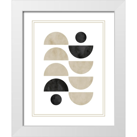 Black Beige No. 2 White Modern Wood Framed Art Print with Double Matting by Wong, Brandon