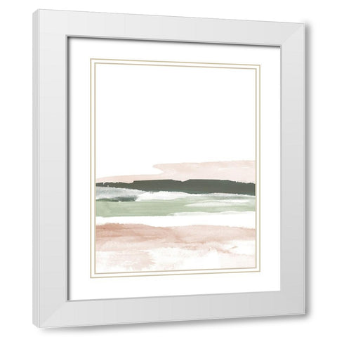 Pink Grey No. 2 White Modern Wood Framed Art Print with Double Matting by Wong, Brandon