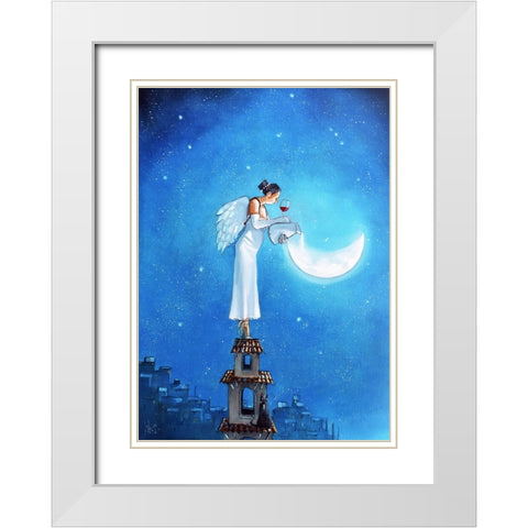 My Spirit Is Born White Modern Wood Framed Art Print with Double Matting by West, Ronald