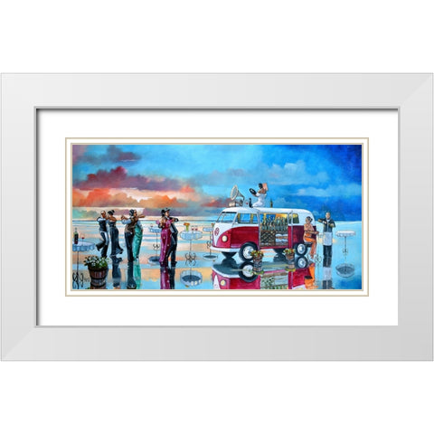 The Last Dance II White Modern Wood Framed Art Print with Double Matting by West, Ronald