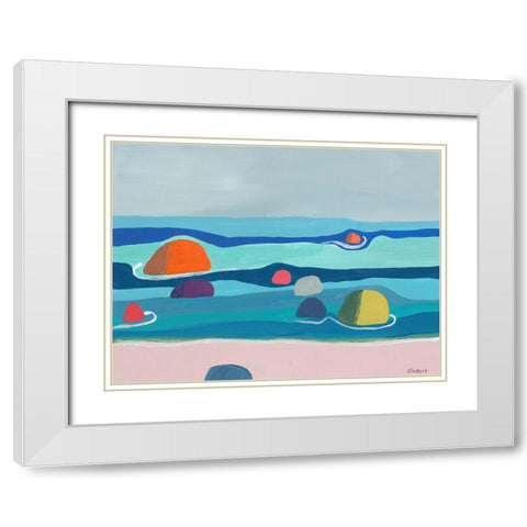 Marine Layers No. 3 White Modern Wood Framed Art Print with Double Matting by Weiss, Jan