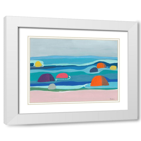 Marine Layers No. 4 White Modern Wood Framed Art Print with Double Matting by Weiss, Jan