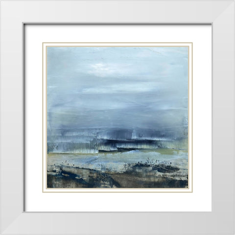 Settling into Presence White Modern Wood Framed Art Print with Double Matting by Walther, Jayne