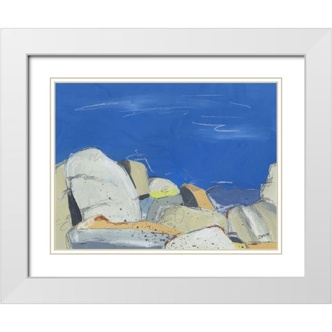 Joshua Tree Boulders White Modern Wood Framed Art Print with Double Matting by Weiss, Jan