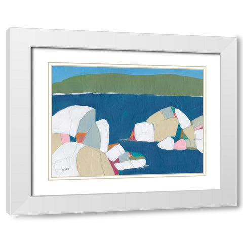 Sand Harbor No. 1 White Modern Wood Framed Art Print with Double Matting by Weiss, Jan