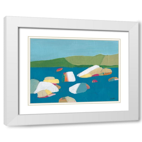 Sand Harbor No. 2 White Modern Wood Framed Art Print with Double Matting by Weiss, Jan