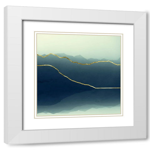 Gold Lined Alps White Modern Wood Framed Art Print with Double Matting by Wustenhagen, Dirk
