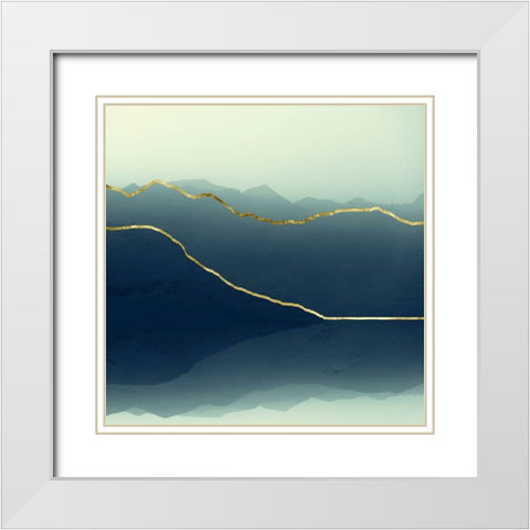 Gold Lined Alps White Modern Wood Framed Art Print with Double Matting by Wustenhagen, Dirk