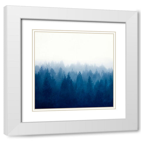 Heart and Soul - Foggy Forest White Modern Wood Framed Art Print with Double Matting by Wustenhagen, Dirk