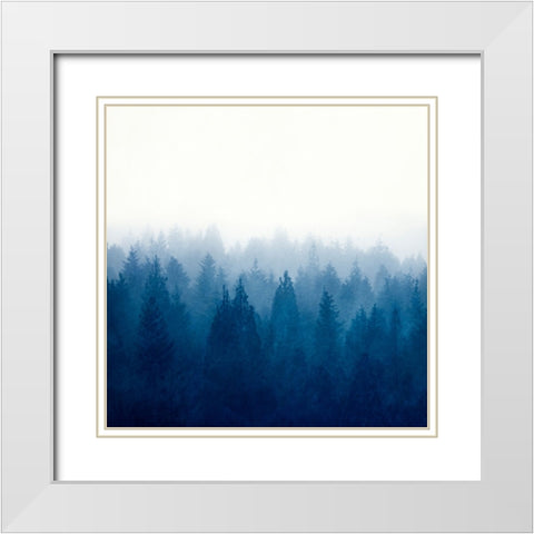 Heart and Soul - Foggy Forest White Modern Wood Framed Art Print with Double Matting by Wustenhagen, Dirk