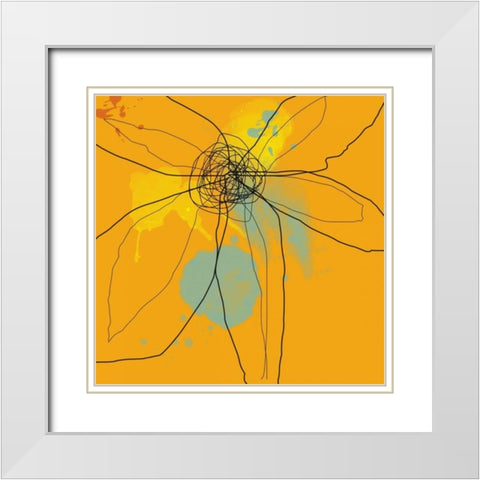 Orange Lite 2 White Modern Wood Framed Art Print with Double Matting by Weiss, Jan