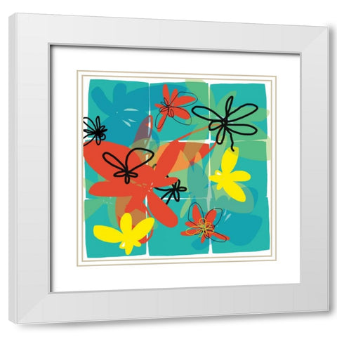 Pop Goes Space One White Modern Wood Framed Art Print with Double Matting by Weiss, Jan
