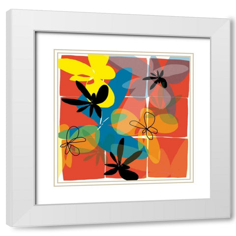 Pop Goes Space Three White Modern Wood Framed Art Print with Double Matting by Weiss, Jan