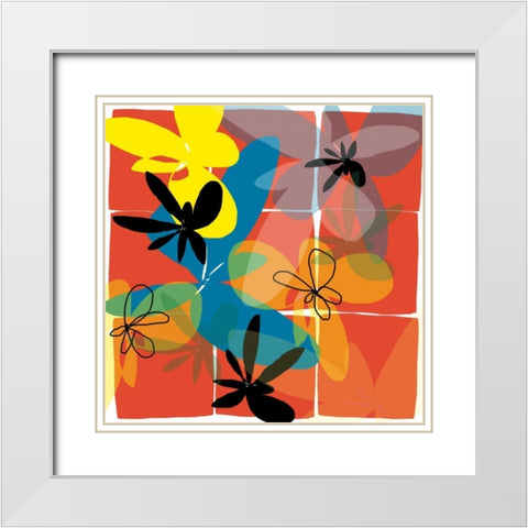 Pop Goes Space Three White Modern Wood Framed Art Print with Double Matting by Weiss, Jan