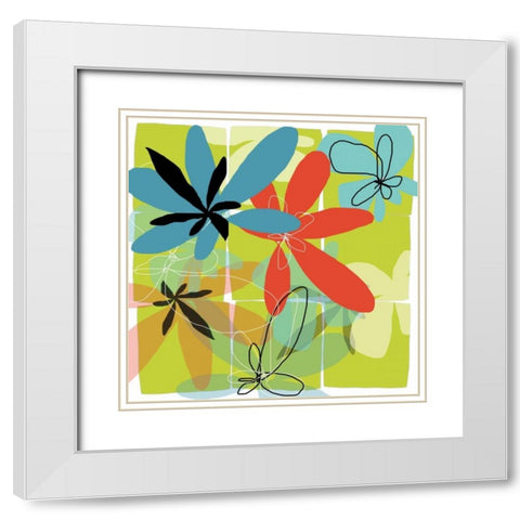 Pop Goes Space Four White Modern Wood Framed Art Print with Double Matting by Weiss, Jan