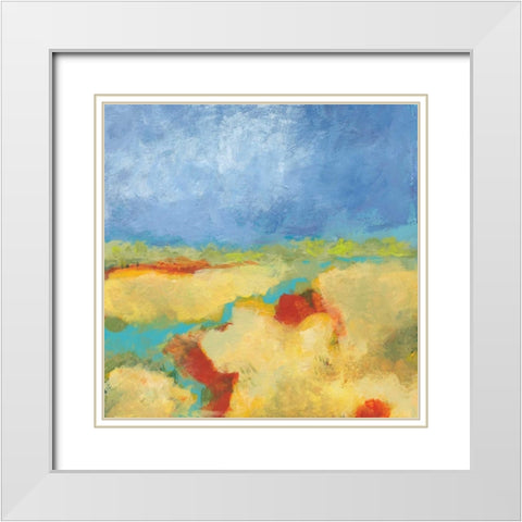 Meandering River White Modern Wood Framed Art Print with Double Matting by Weiss, Jan