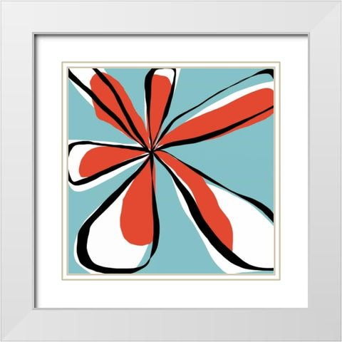 Oh So Pretty - Aqua White Modern Wood Framed Art Print with Double Matting by Weiss, Jan