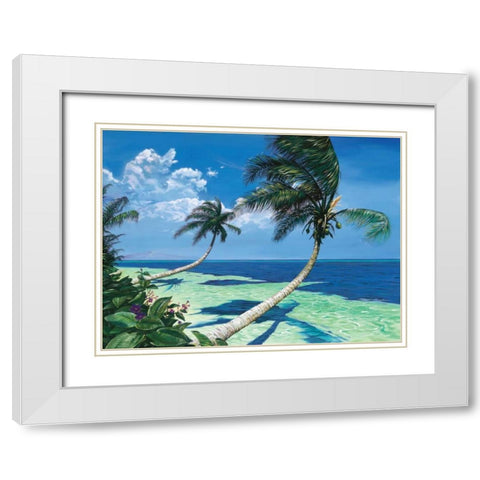 Beckoning Palms White Modern Wood Framed Art Print with Double Matting by Westmoreland, Scott