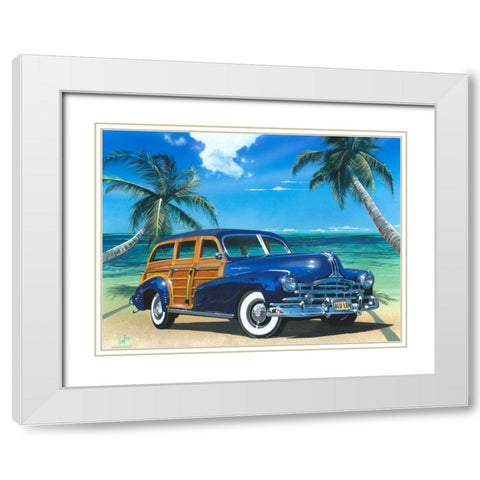 Blue Lagoon White Modern Wood Framed Art Print with Double Matting by Westmoreland, Scott