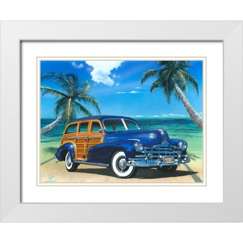 Blue Lagoon White Modern Wood Framed Art Print with Double Matting by Westmoreland, Scott