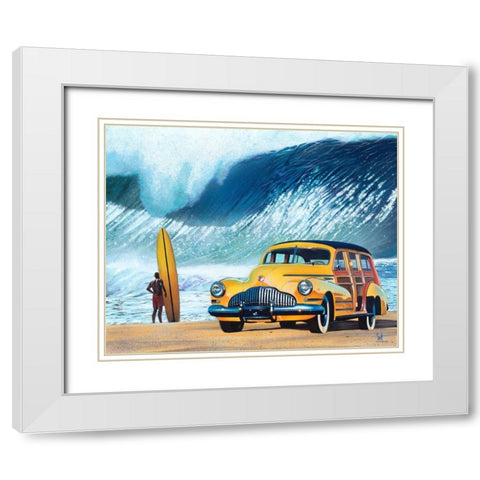 Buttercup Buick White Modern Wood Framed Art Print with Double Matting by Westmoreland, Scott