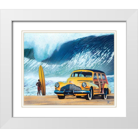 Buttercup Buick White Modern Wood Framed Art Print with Double Matting by Westmoreland, Scott