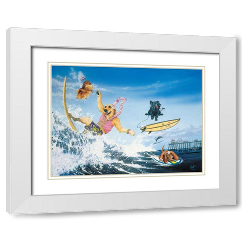 Diva Dawgs White Modern Wood Framed Art Print with Double Matting by Westmoreland, Scott