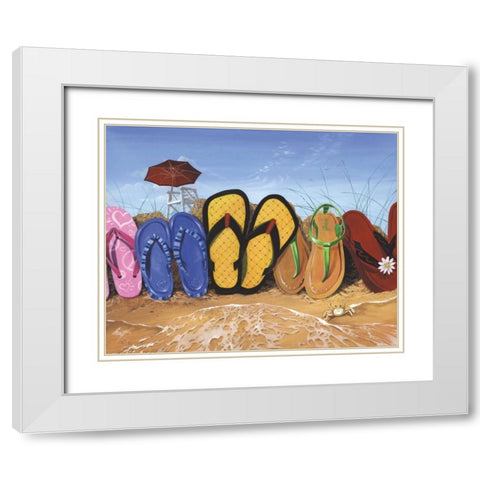 Flip Flop Fence White Modern Wood Framed Art Print with Double Matting by Westmoreland, Scott