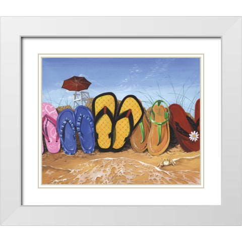 Flip Flop Fence White Modern Wood Framed Art Print with Double Matting by Westmoreland, Scott