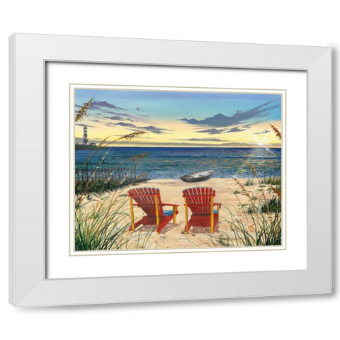 Outer Banks Sunrise White Modern Wood Framed Art Print with Double Matting by Westmoreland, Scott