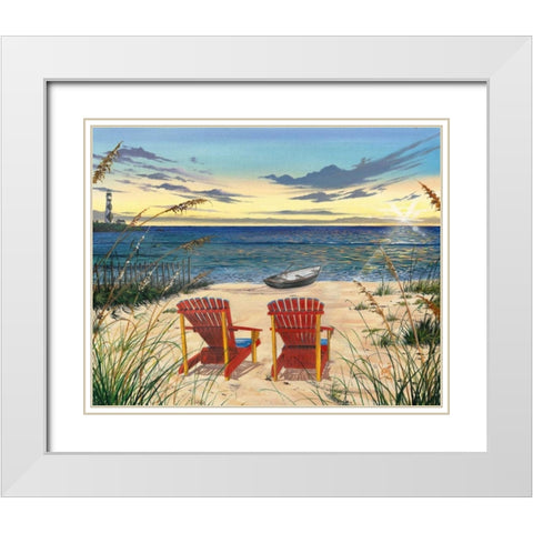 Outer Banks Sunrise White Modern Wood Framed Art Print with Double Matting by Westmoreland, Scott