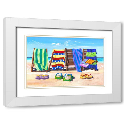 Sandals and Seats White Modern Wood Framed Art Print with Double Matting by Westmoreland, Scott