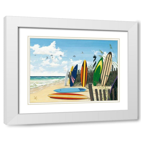 Surf Boards White Modern Wood Framed Art Print with Double Matting by Westmoreland, Scott