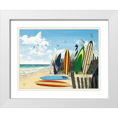 Surf Boards White Modern Wood Framed Art Print with Double Matting by Westmoreland, Scott