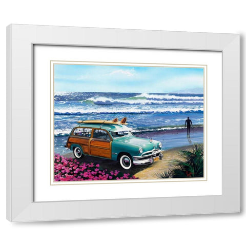 Surf City White Modern Wood Framed Art Print with Double Matting by Westmoreland, Scott