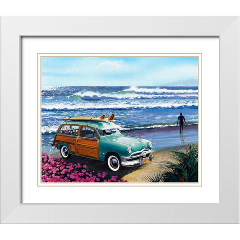 Surf City White Modern Wood Framed Art Print with Double Matting by Westmoreland, Scott
