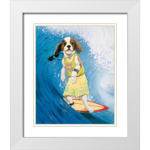 Surf Dawg White Modern Wood Framed Art Print with Double Matting by Westmoreland, Scott