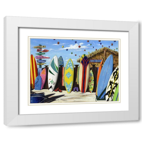 Surf Shack White Modern Wood Framed Art Print with Double Matting by Westmoreland, Scott