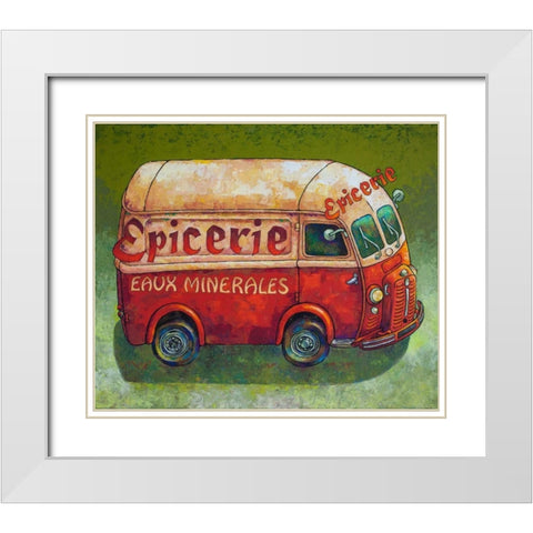 Van Ordinaire Epicerie White Modern Wood Framed Art Print with Double Matting by Wilson, Duncan