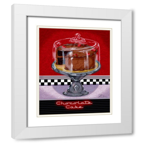 Chocolate Cake White Modern Wood Framed Art Print with Double Matting by Warren, Sheri