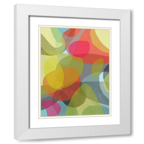 Layered Earth Two White Modern Wood Framed Art Print with Double Matting by Weiss, Jan