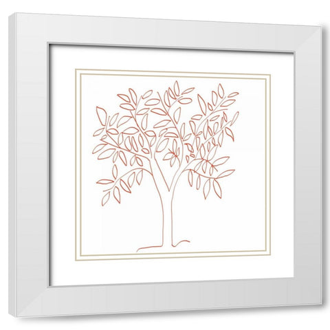A Tangerine Tree White Modern Wood Framed Art Print with Double Matting by Weiss, Jan