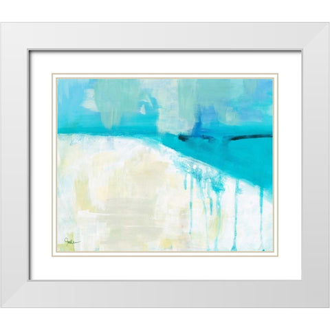 Coastal Blues 1 White Modern Wood Framed Art Print with Double Matting by Weiss, Jan