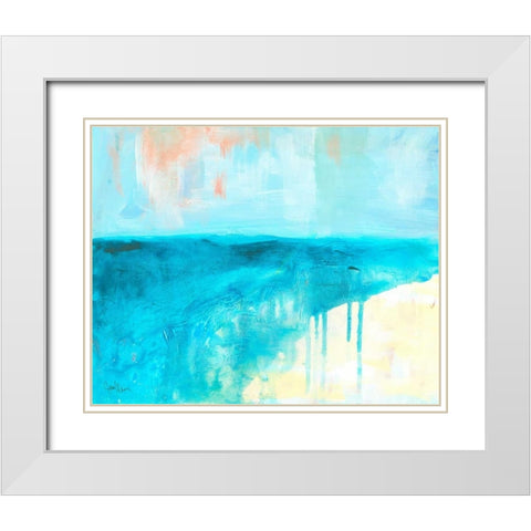 Coastal Blues 2 White Modern Wood Framed Art Print with Double Matting by Weiss, Jan