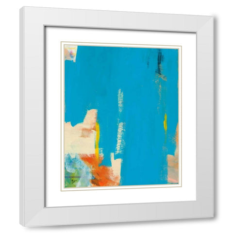 Aqua Tide White Modern Wood Framed Art Print with Double Matting by Weiss, Jan