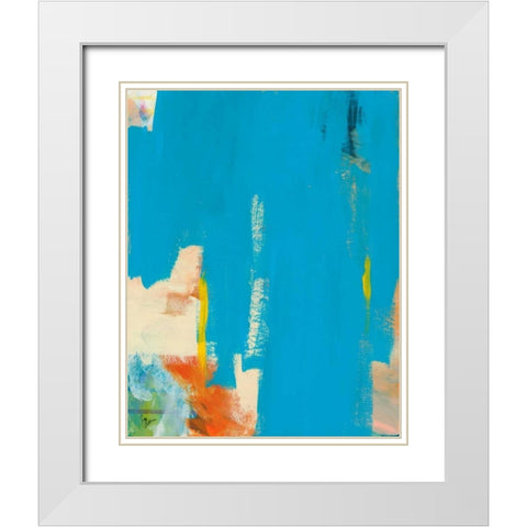 Aqua Tide White Modern Wood Framed Art Print with Double Matting by Weiss, Jan