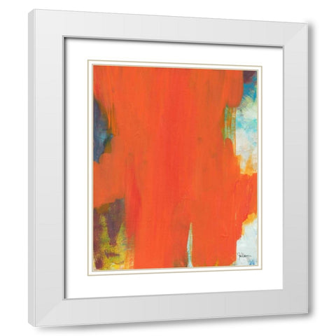 Orange Tide White Modern Wood Framed Art Print with Double Matting by Weiss, Jan