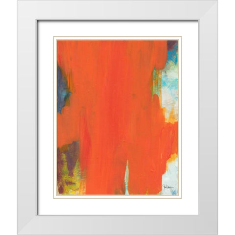 Orange Tide White Modern Wood Framed Art Print with Double Matting by Weiss, Jan