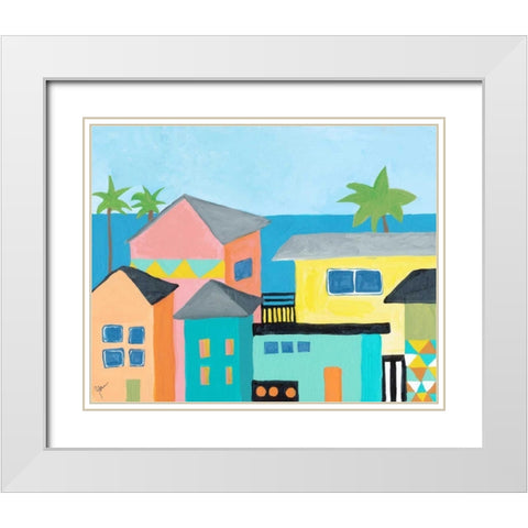 Beachfront Property 1 White Modern Wood Framed Art Print with Double Matting by Weiss, Jan