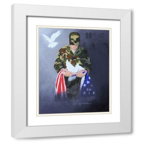 A Prayer for Peace White Modern Wood Framed Art Print with Double Matting by Wilson, Richard